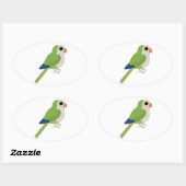 Monk Parakeet Ovaler Aufkleber (Blatt)