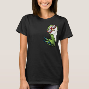 Monk Parakeet Quaker Papagei Bird aus Side Sunglas T-Shirt