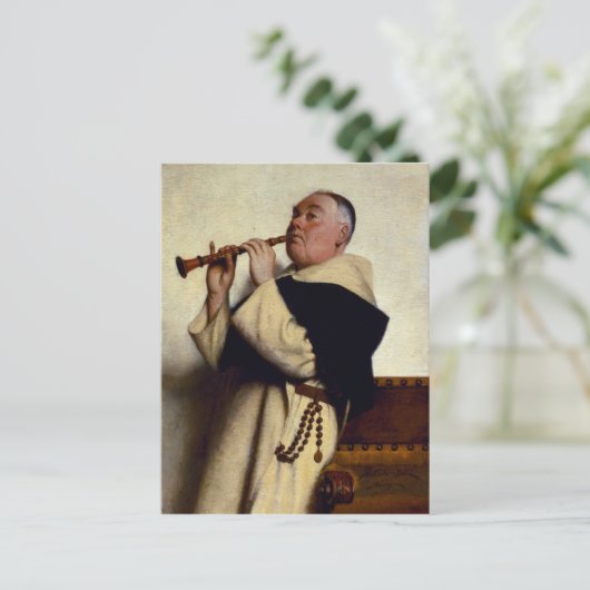 Monk Playing Klarinette Postkarte (Stehend Vorderseite)