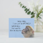 Monkeering um Gruß Postkarte (Stehend Vorderseite)