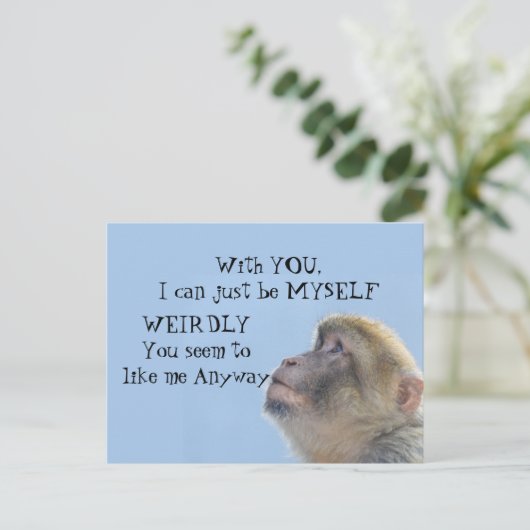 Monkeering um Gruß Postkarte (Stehend Vorderseite)