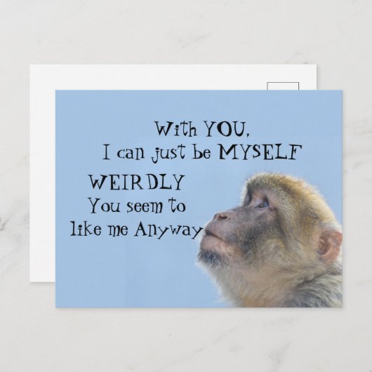 Monkeering um Gruß Postkarte (Vorne/Hinten)