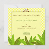 Monketieren um gelbes Party laden Einladung (Rückseite)