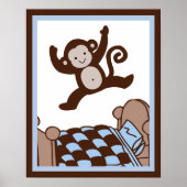 Monkey 3 Jumpin on Bed Wall Art Poster/Print Poster (Vorne)
