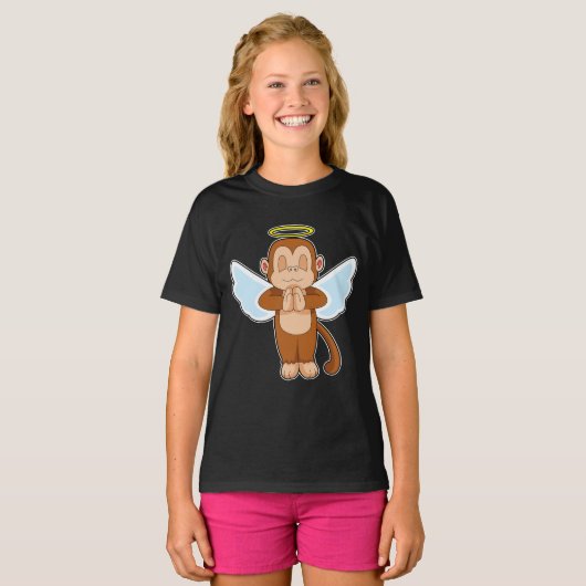 Monkey Angel Angel Flügel T-Shirt (Vorne ganz)