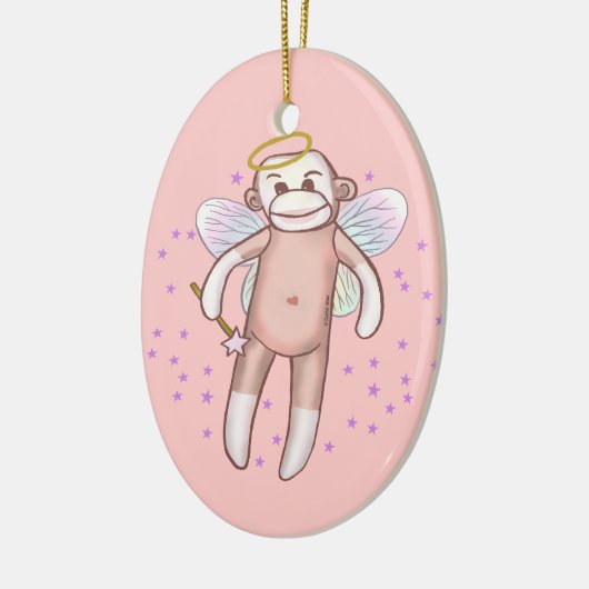 Monkey Angel Oval Ornament (Links)