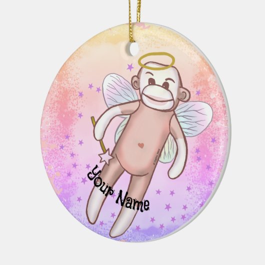 Monkey Angel Oval Ornament (Links)