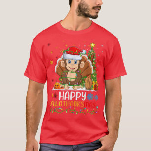 Monkey Animal Lover Funny Happy Monkey HalloDanke T-Shirt