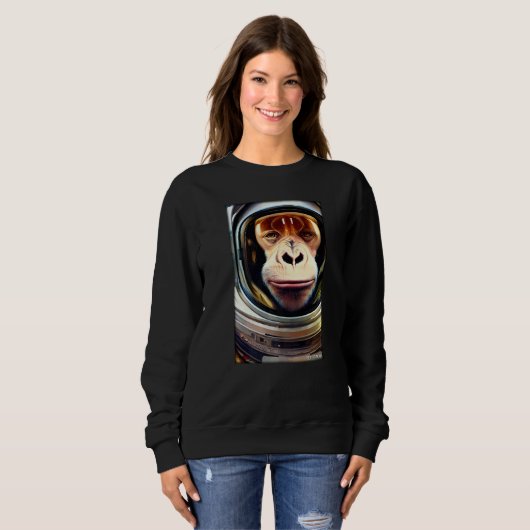 Monkey Ape Animal Astronaut Space Universe Galaxy  Sweatshirt (Vorne ganz)