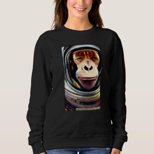 Monkey Ape Animal Astronaut Space Universe Galaxy Sweatshirt (Vorderseite)