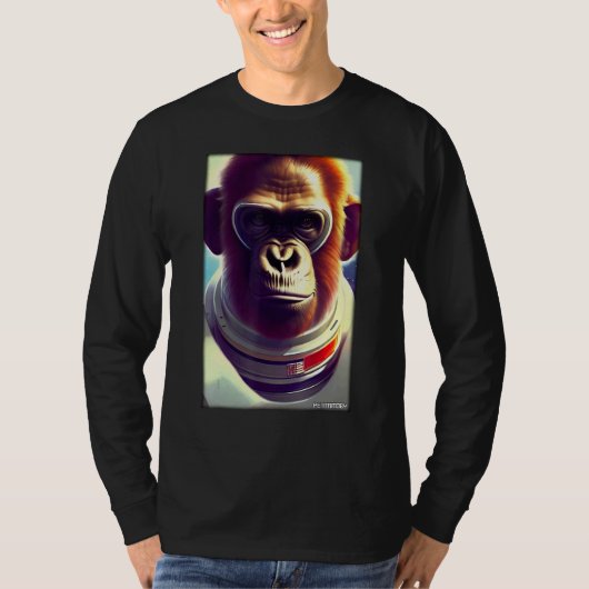 Monkey Ape Animal Astronaut Space Universe Galaxy T-Shirt (Vorderseite)