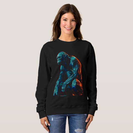 Monkey artwork - animal art zoo gorilla sweatshirt (Vorne ganz)
