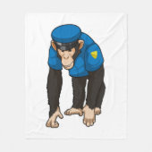 Monkey as Police officer with Uniform Fleecedecke (Vorderseite)