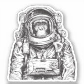 Monkey Astronaut Aufkleber (Vorderseite)
