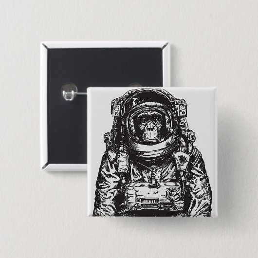 Monkey Astronaut Button (Vorne & Hinten)