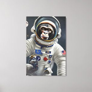 Monkey Astronaut Canvas Print Leinwanddruck