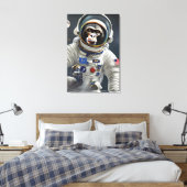 Monkey Astronaut Canvas Print Leinwanddruck (Insitu (Schlafzimmer))