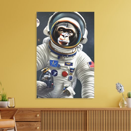Monkey Astronaut Canvas Print Leinwanddruck (Insitu (Wohnzimmer))