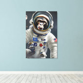 Monkey Astronaut Canvas Print Leinwanddruck (Insitu (Holzboden))