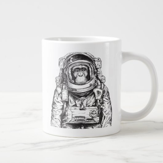 Monkey Astronaut Jumbo-Tasse (Rechts)