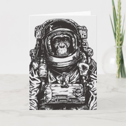 Monkey Astronaut Karte (Vorderseite)