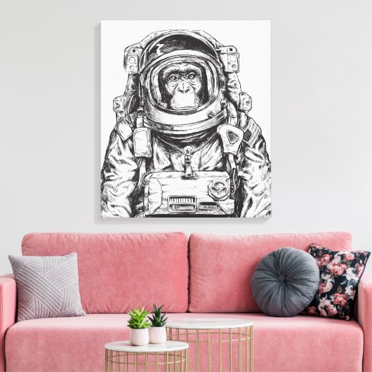 Monkey Astronaut Leinwanddruck (Insitu (Wohnzimmer))