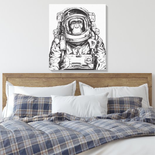 Monkey Astronaut Leinwanddruck (Insitu (Schlafzimmer))
