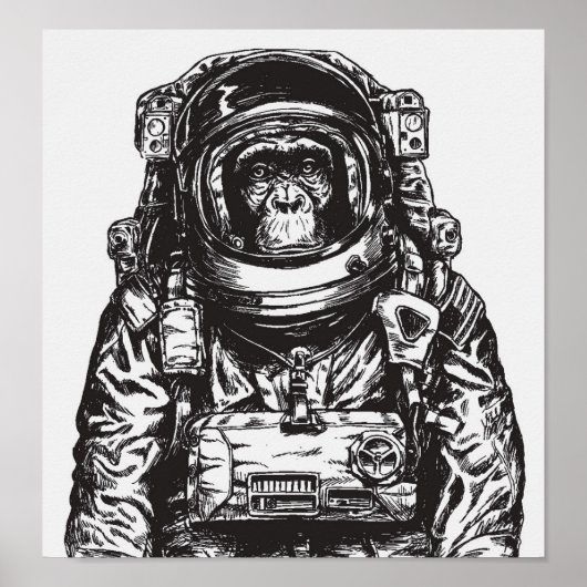 Monkey Astronaut Poster (Vorne)