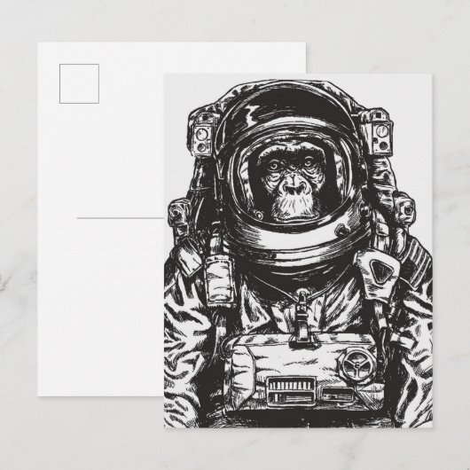 Monkey Astronaut Postkarte (Vorne/Hinten)