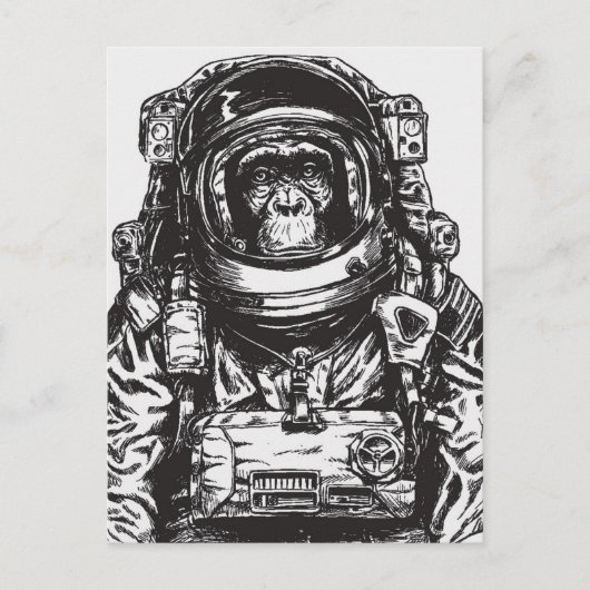 Monkey Astronaut Postkarte (Vorderseite)