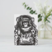 Monkey Astronaut Postkarte (Stehend Vorderseite)
