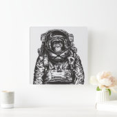 Monkey Astronaut Quadratische Wanduhr (Zuhause)