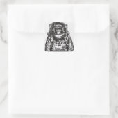 Monkey Astronaut Quadratischer Aufkleber (Tasche)
