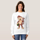 Monkey at Bowling with Bowling ball Sweatshirt (Vorne ganz)