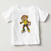 Monkey at Ice skating with Ice skates Baby T-shirt (Vorderseite)