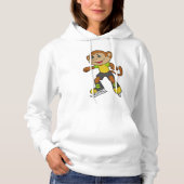 Monkey at Ice skating with Ice skates Hoodie (Vorderseite)