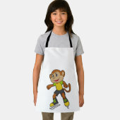 Monkey at Ice skating with Ice skates Schürze (Insitu)