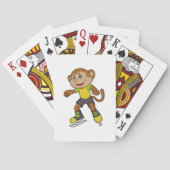 Monkey at Ice skating with Ice skates Spielkarten (Rückseite)