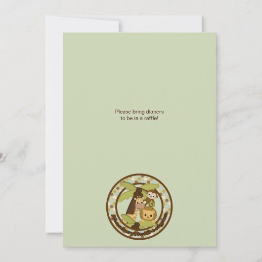 MONKEY Baby Dusche Einladung Jungle Pals JPN-M (Rückseite)