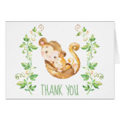 Monkey Baby Dusche Party Vielen Dank Note Card (Vorderseite (Horizontal))