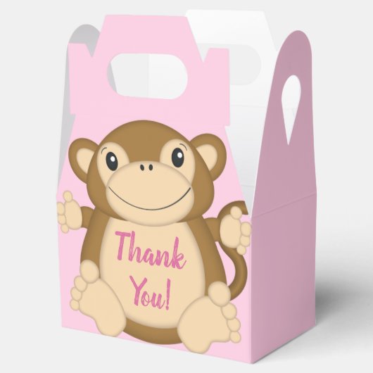 Monkey Baby Dusche Pink Geschenkschachtel (Geöffnet)