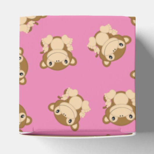 Monkey Baby Dusche Pink Geschenkschachtel (Oben)