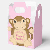 Monkey Baby Dusche Pink Geschenkschachtel (Geöffnet)