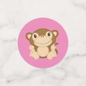 Monkey Baby Dusche Pink Konfetti (Klein Vorderseite)