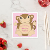 Monkey Baby Dusche Pink Serviette (Beispiel)