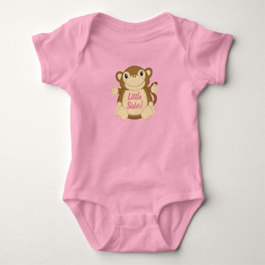 Monkey Baby Dusche Pink Strampler (Vorderseite)