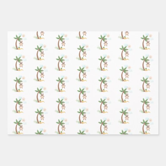 Monkey Baby Duschpapier Geschenkpapier Set (Vorderseite 2)