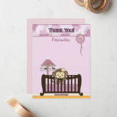 Monkey Baby Shooter FLAT#1 Danke ORCHID Mitteilungskarte (Vorderseite/Rückseite Beispiel)