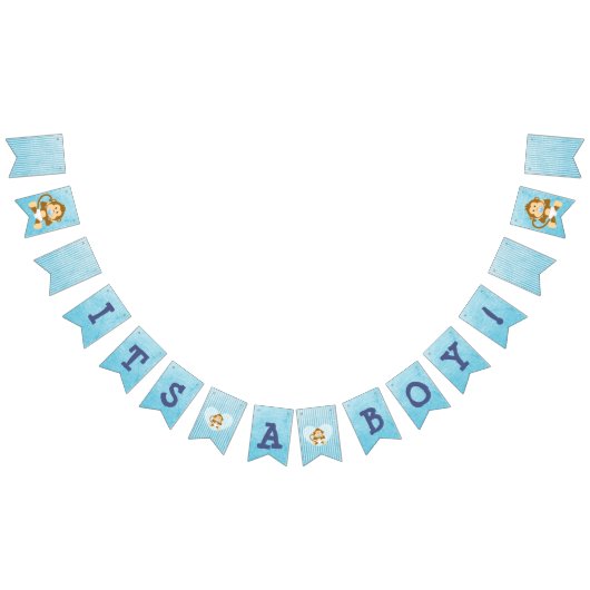 Monkey Baby Showblauer Flaggenbanner Wimpelkette (Alle)