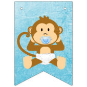 Monkey Baby Showblauer Flaggenbanner Wimpelkette (Zweite Fahne)